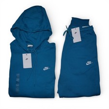 Nike Club Fleece Men's 2 Piece Sweatsuit Matching Teal Outfit Set Tracksuit NWT