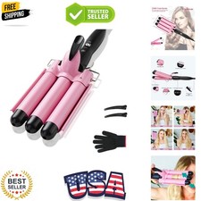 3 Barrel Curling Iron, 1 inch Crimper Hair Tool,Crimping Waver for Women Beac...