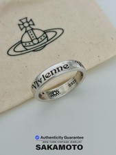 Vivienne Westwood Silver Logo Ring S925 Band Orb Engraved Vintage Rare