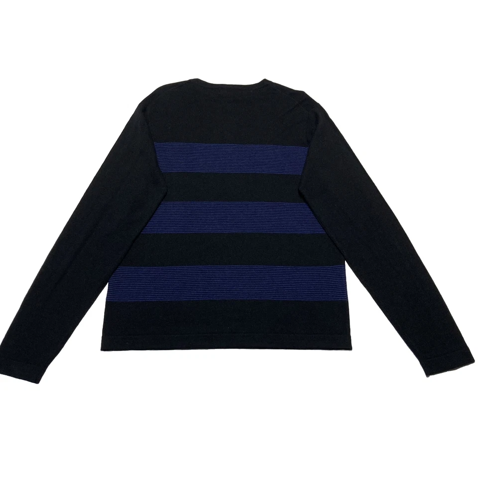 Nueva con etiquetas Camiseta Mercer Street Studio Negra y Azul Rayas Elegante Manga Larga Talla S Foto 2 de 4