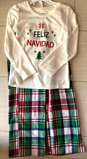Girls Jammies For Your Families Feliz Navidad Pajama Set Size 7 NEW