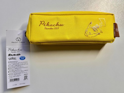 Pokemon PACO-TRAY Pencil Case Big Capa Pikachu Character Pen Pouch Yellow New