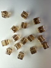Swarovski Crystal 5601 6mm cube beads, Lt Colorado Topaz, 16 Pcs