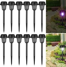 12PC Solar Powered Zapper Lamp Light Outdoor Mosquito Fly Bug Insect Killer Trap