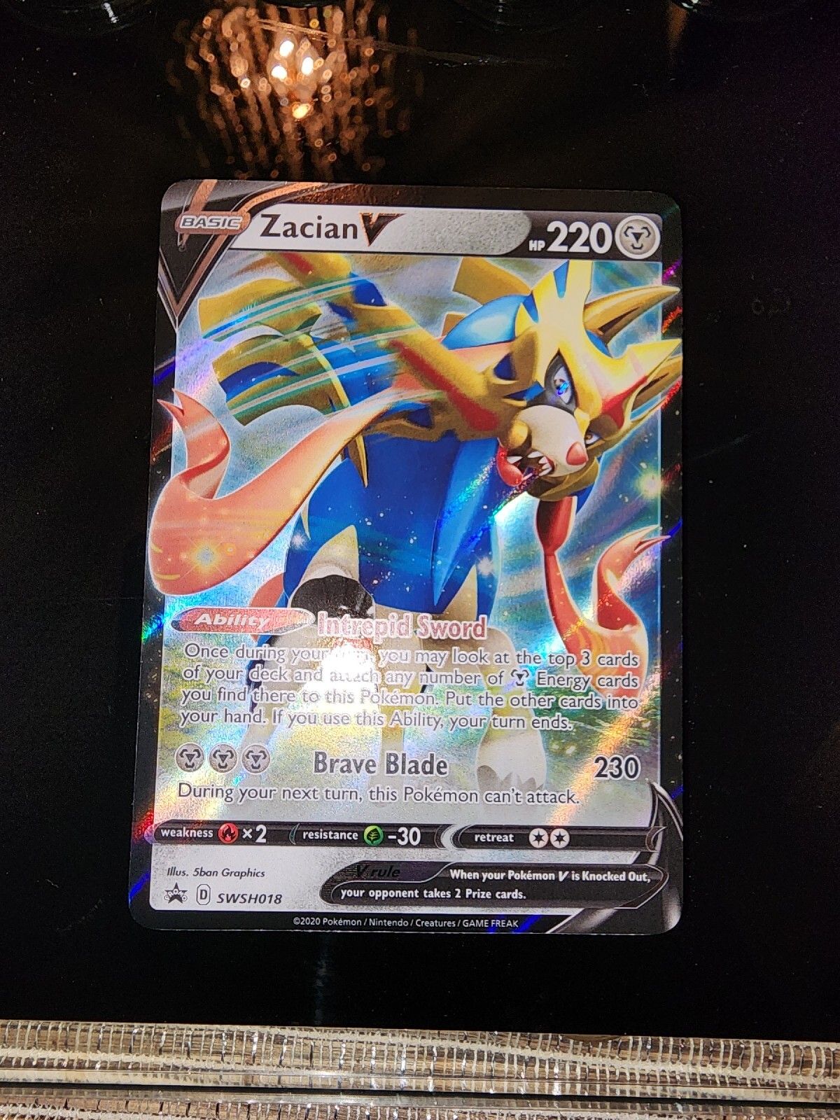 Zacian V SWSH018 SWSH Black Star Promos Ultra Rare Holo Pokémon 2020 NM