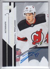 2018-19 UD PREMIER MICHAEL McLEOD RC HARD AUTO ROOKIE AUTOGRAPH #65 Devils