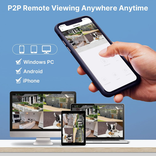 【5MP+3TB Hdd】 5MP Kit Videosorveglianza Wifi Esterno,10Ch NVR Con 12" Monitor,4X - Foto 6 di 12