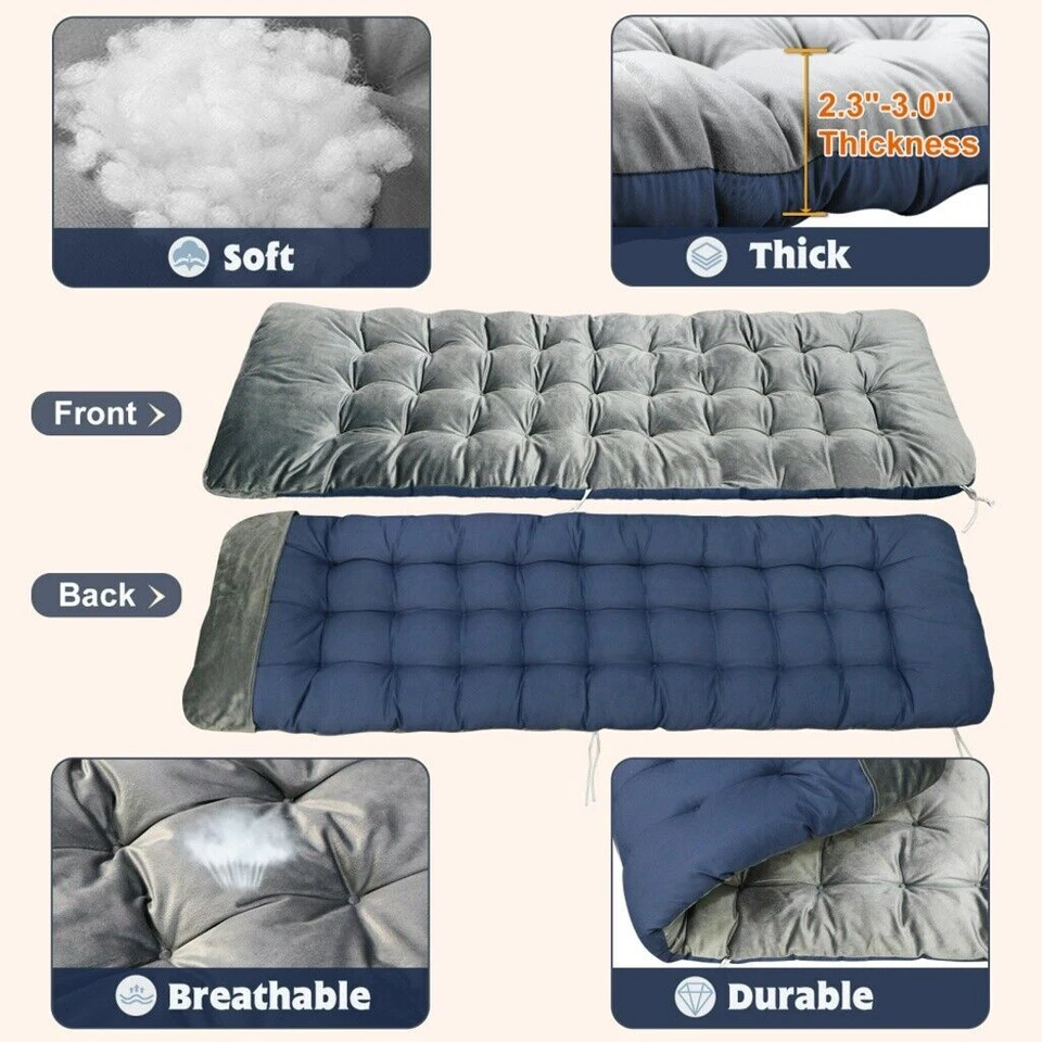 Cadeira de acampamento MOPHOTO tamanho grande pátio gravidade zero espreguiçadeira com tapete almofada - Imagem 3 de 4