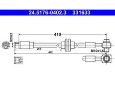 Bremsschlauch ATE 24.5176-0402.3 für Opel Astra J Caravan