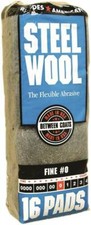 Homax 106603 Steel Wool Pad, NO 0 Grit, 16 Pads per Pack