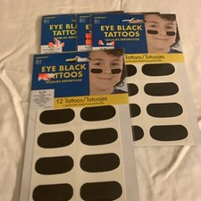 Eye Black Tattoos - 4 Tattoo Sheets  12 Tattoos Per Sheet. Sport Football