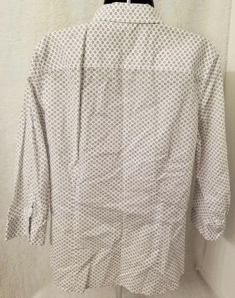 Camisa Top Blusa Mujer Izod Talla L Grande Negra Blanca Floral Foto 4 de 4