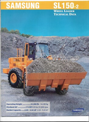 Original Samsung Model SE150-2 Wheel Loader Tech Data Sales Brochure TDL15029709