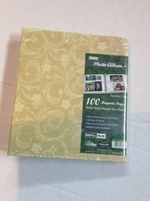 Pioneer 100 Fast-Stick Page Magnetic Photo Album Gold Floral 2004 New Sealed