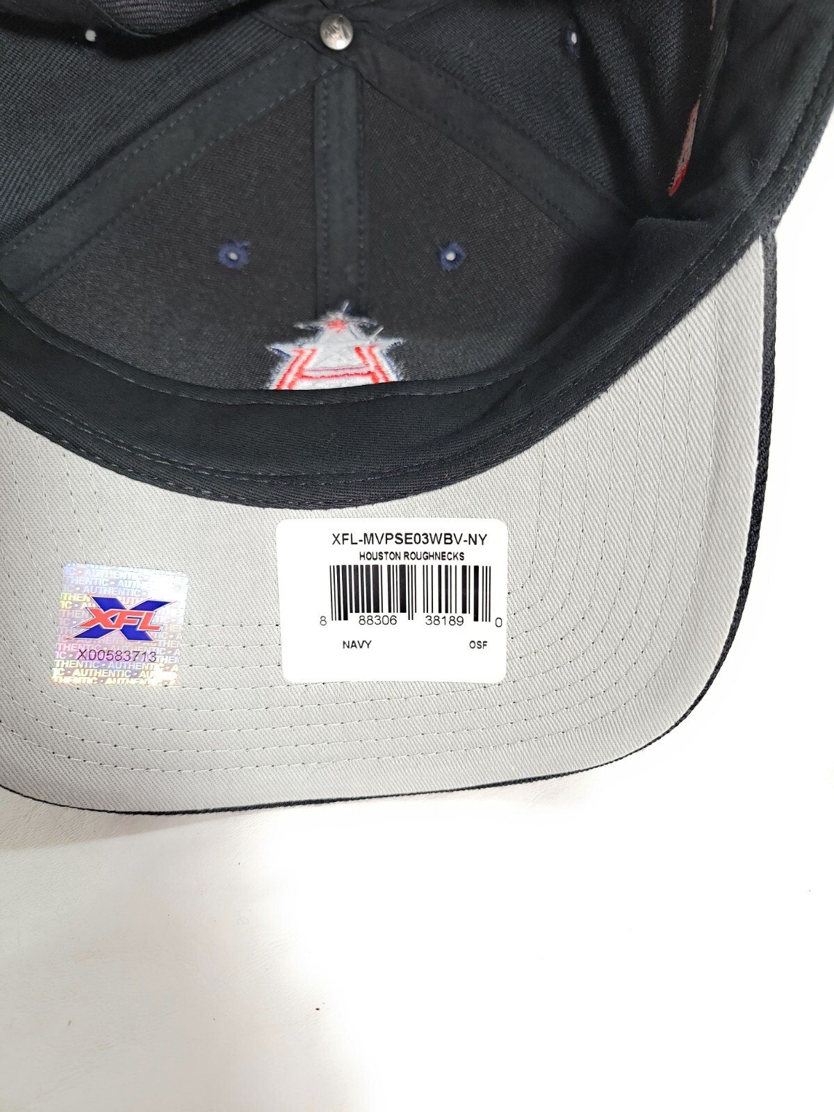 ‘47 XFL Houston Roughnecks MVP Adjustable Baseball Hat Cap, Black, Logo