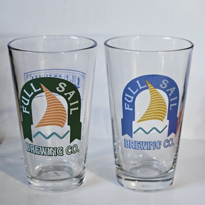 Lot of 2 Full Sail Brewing Co. Old Town Ale 16 oz 5 7/8'' Tall Hood River, OR