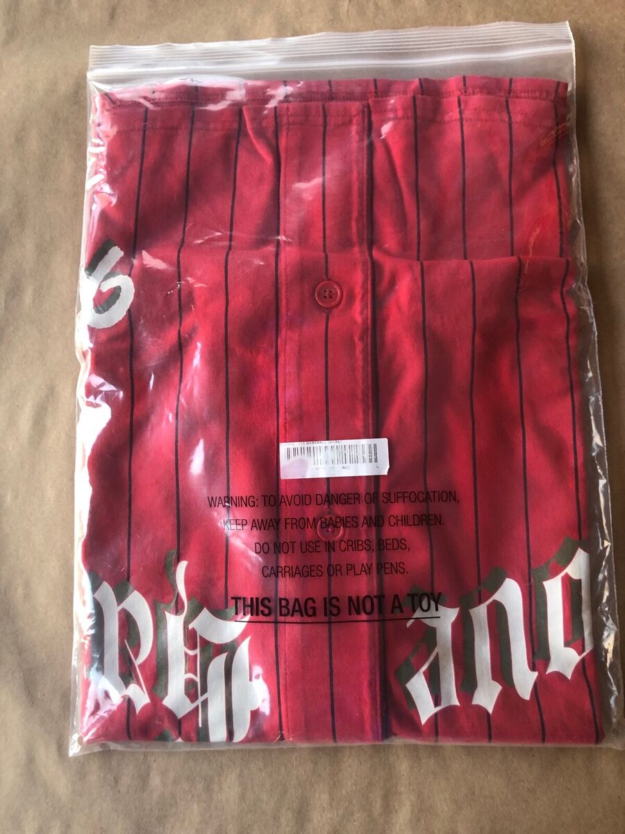 RARE Large 2019 SUPREME LOVE HATE BASEBALL JERSEY DS RED RARE Large 2019 SUPREME LOVE HATE BASEBALL JERSEY DS RED
