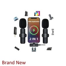 GAMINJA Wireless Lavalier Microphone Portable Audio Video Recording Mini Mic for