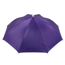 Camping Hands Free Purple Polyester Umbrella Hat Cap