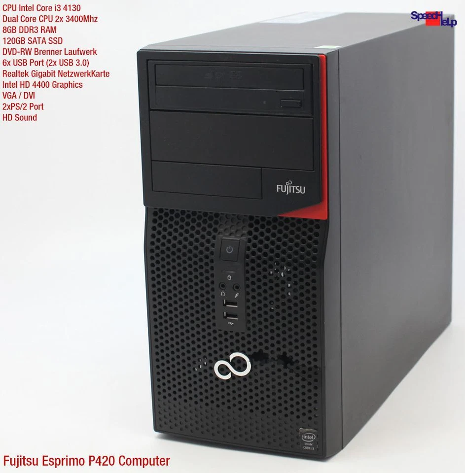 PC Ordenador Fujitsu Esprimo P420 D3222 Intel Core i3 4130 8GB DDR3 RAM 120GB - Imagen 2 de 4