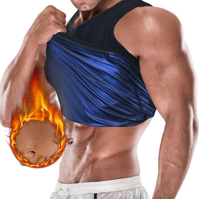Men's Sweat Body Shaper Sauna Slimming Trainer Shapewear Shirt Top Workout Vest