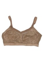 Breezies Jacquard Shine Wirefree Support Bra Warm Beige
