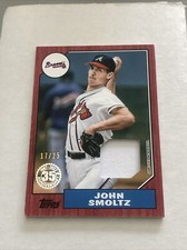 John Smoltz SSP #17/25 2022 Topps Series 2 1987 Parallel Jersey Relic Braves HOF