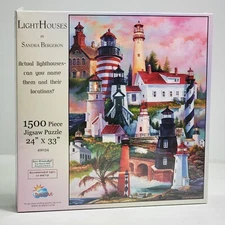 SunsOut "Light Houses" by Sandra Bergeron 1500 Piece Jigsaw Puzzle BRAND NEW