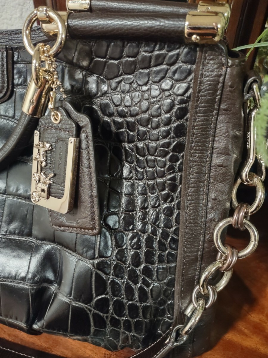 COACH Madison Ltd Edition Pinnacle Mixed Leather Caroline Espresso