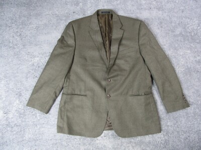 Chaps Blazer Mens 46R Biege Houndstooth Sport Jacket Long Sleeve Formal Business