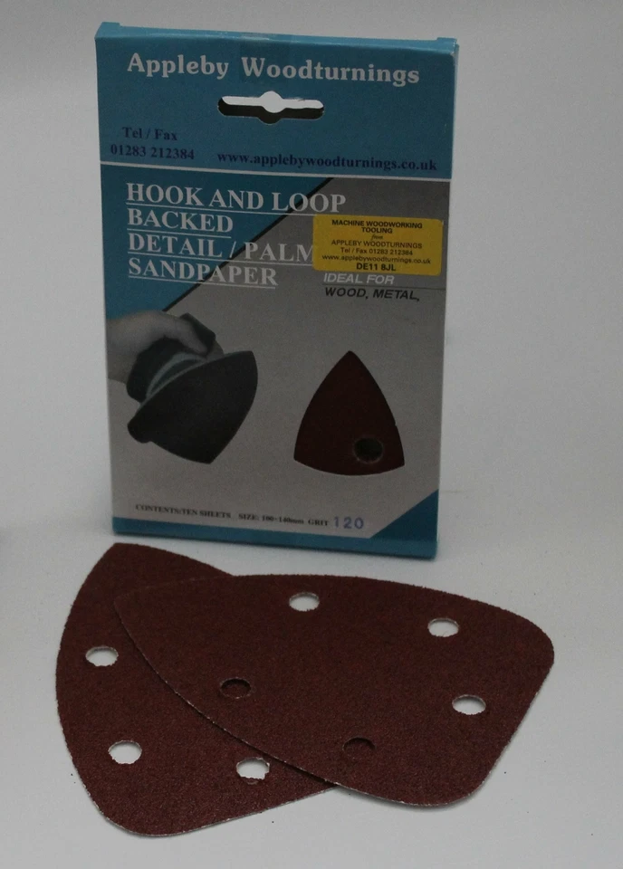APPLEBY WOODTURNINGS 140mm Detail/Palm Sanding Pads Various Grit Sizes - 20 pack