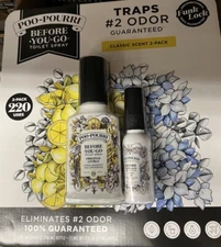 Poo-Pourri  (2-Pack)  Before You Go Spray  (3.4oz & 1oz)  220 Uses Total! - New