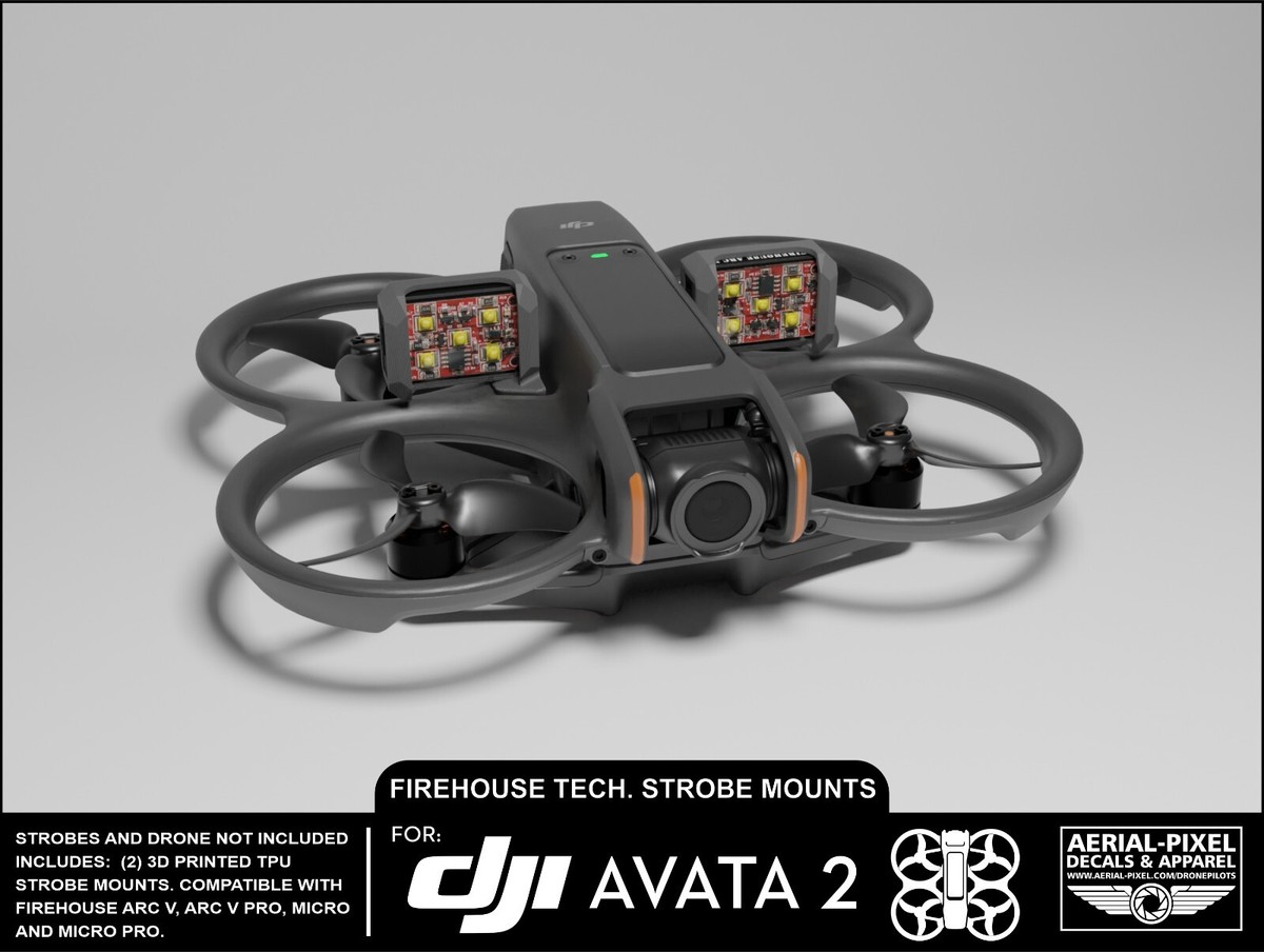 DJI AVATA 2 Strobe Mounts for Firehouse Technology Arc V, Arc V