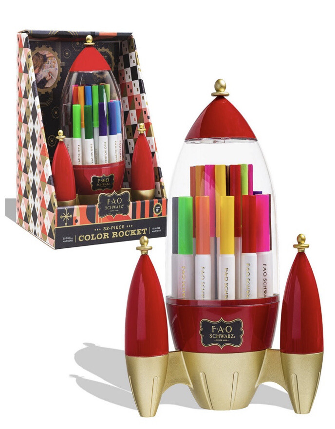 FAO Schwarz 31 Piece Color Markers Rocket Kids Art Studio Port | eBay