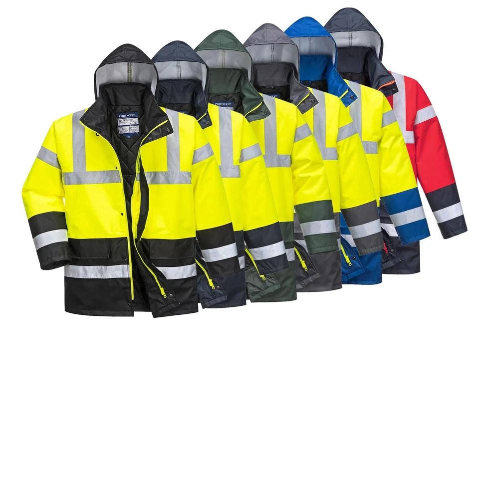 PORTWEST Hi-Vis Contrast Winter Traffic Jacket S466