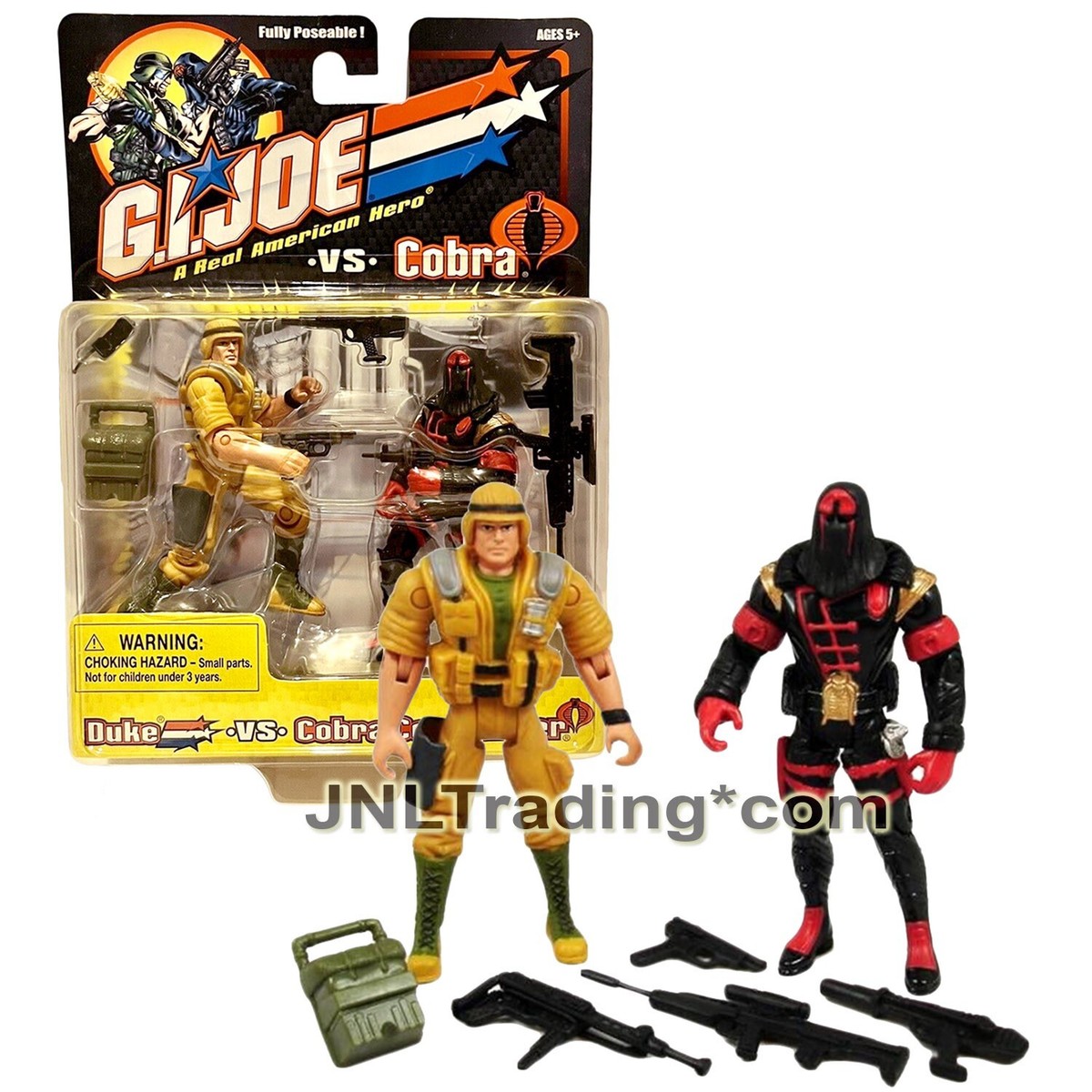 Year 2001 GI JOE Real American Hero vs Cobra Figure Set DUKE vs 