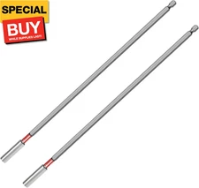 2PCS 12inch Magnetic Drill Bit Extension Holder For Impact Driver,1/4" Hex Shank