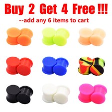 PAIR-SOLID LARGE LIP Silicone Ear Skins-Ear Gauges-Soft Ear plugs-Ear Tunnels