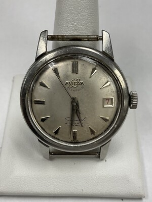 14K ENICAR ULTRASONIC /アンティーク/不動/スイス製 Vintage 1957 Enicar Ultrasonic Gold Plated Water Shock Proof Men