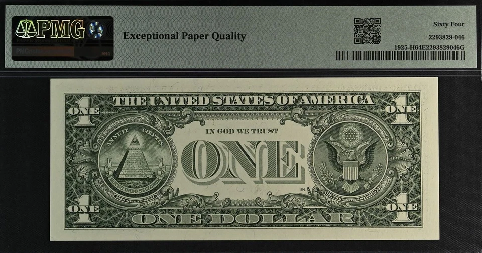 1999 $1 FRN PMG 64EPQ birthday super radar serial number 00033000 - Image 3 of 3