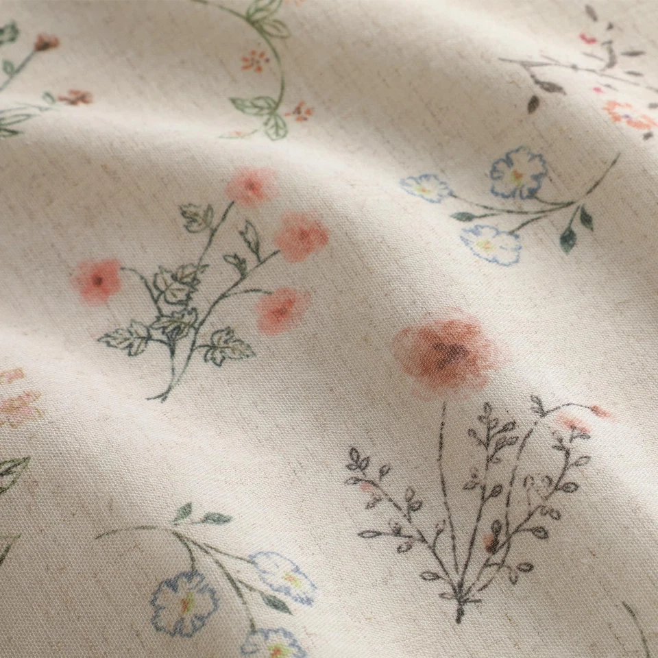 Boho Floral 100% Blackout Curtains 84 Inch Length 2 Panels Set, Linen Texture... - Image 3 of 4