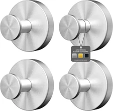 Ganchos Ventosa Ducha Pesados 4Pieza Pared Bano Toallas Batas Loofah Metal Plata