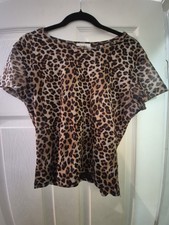 See-Through Cheetah Print Short Sleeve Shirt Size X-Large