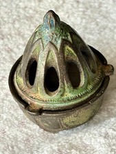 Art Deco Antique Cast Iron Vantine’s Incense Burner Old Metal Patina
