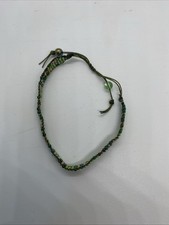 Handmade Green Loom Beaded Bracelet With Flower Design