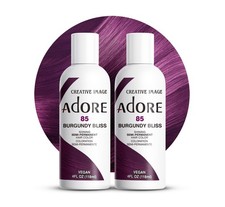 Adore Semi Permanent Hair Dye Burgundy Bliss 4 Fl Oz Pack Of 2 Vegan Formula