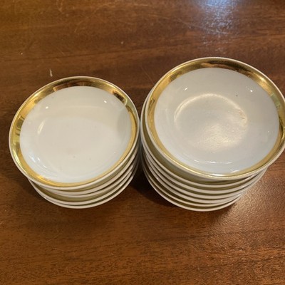 Limoge Individual Butter Dishes With Gold Rim 4 available