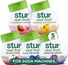 STUR Liquid Water Enhancer Drink Mix, Variety Soda Flavors, 1.62 fl oz (5 Pack)