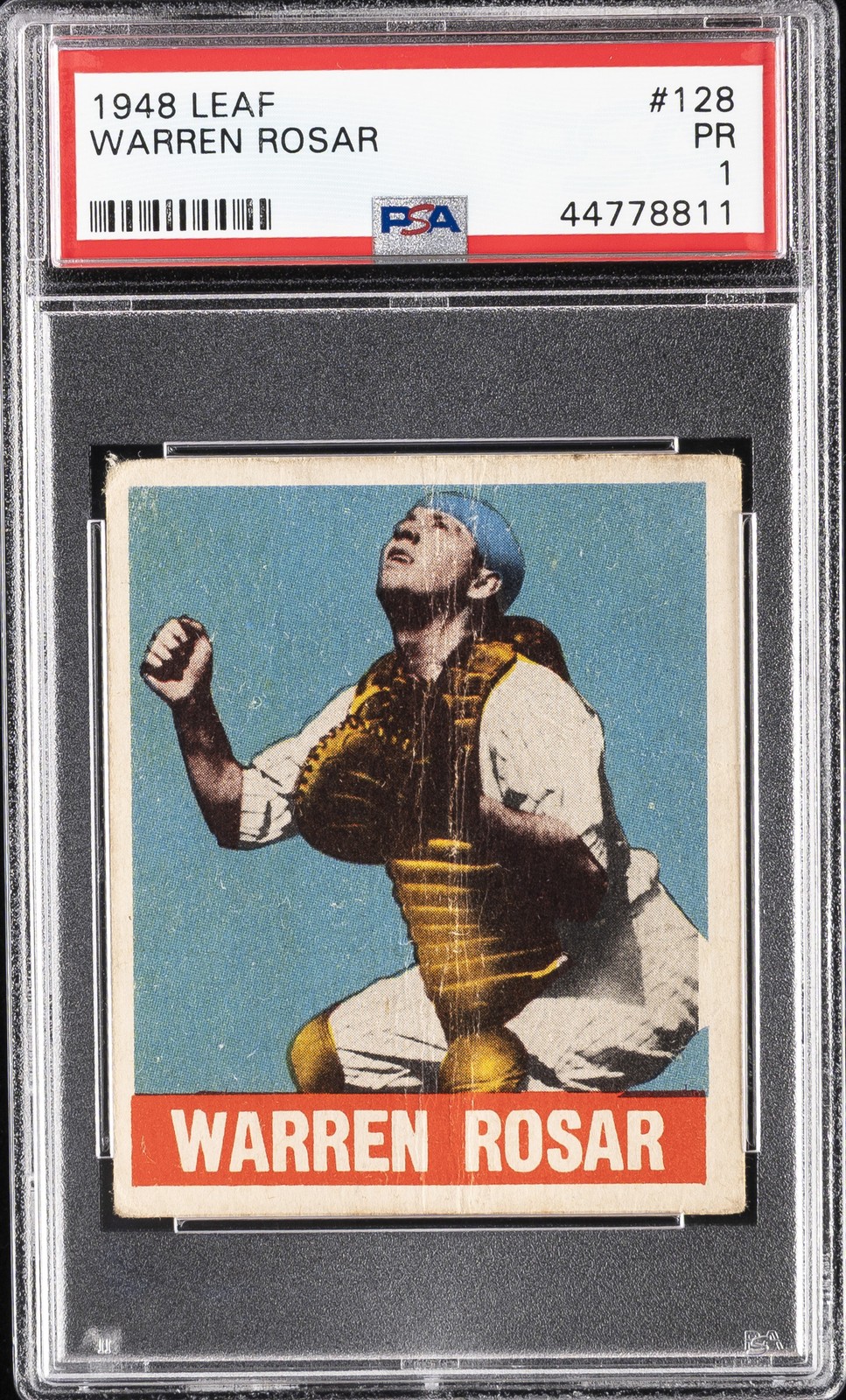 1948 LEAF #128 WARREN ROSAR PSA 1
