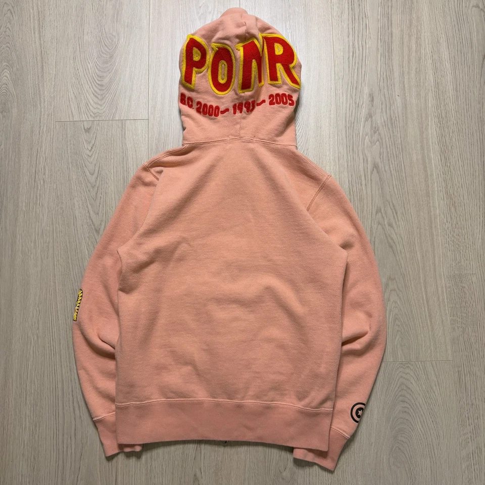 Sudadera con Capucha A Bathing Ape Bape PONR 2nd Shark Cremallera Completa Para Hombres Pequeña Salmón Japón Rara Foto 2 de 4